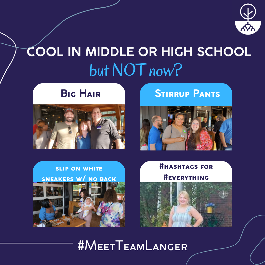 AgencyLanger's tweet image. Meet Team Langer 🏫Back To School Edition 📚 continues with a then but definitely not now!  What was cool when you were in school but is so not now???  Drop it in the comments ⬇️ ⬇️  #MeetTeamLanger #localinsuranceagents #insurance #nashvilleinsurance #LetLangerKnow #AboutYou
