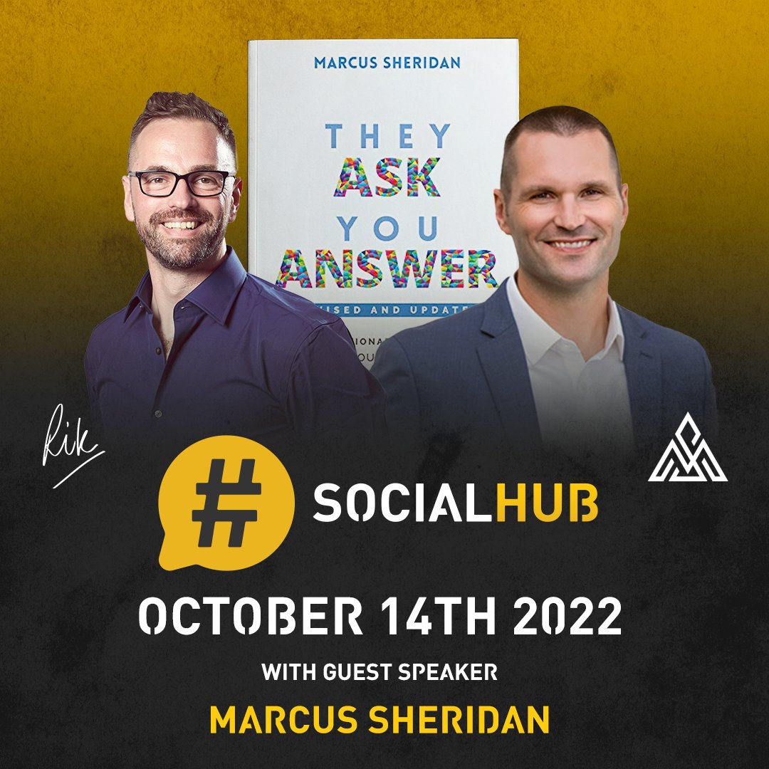 Marcus Sheridan will be joining us at our Q4 SocialHub event 💥 

We have LIMITED TICKETS AVAILABLE for this explosive event on October 14th, so make sure you’re the FIRST to request your ticket! LET'S PLAN TOGETHER!

#socialmediamarketing #marketing #strategy