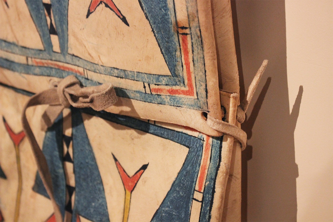 A parfleche is a suitcase that Native Americans made in order to protect clothing, small tools, and food when traveling. Created from rawhide, parfleches were about two feet by three feet in size. 

Credit: Central Plains - Cheyenne, Parfleche Envelopes. 1880. Rawhide, pigment.