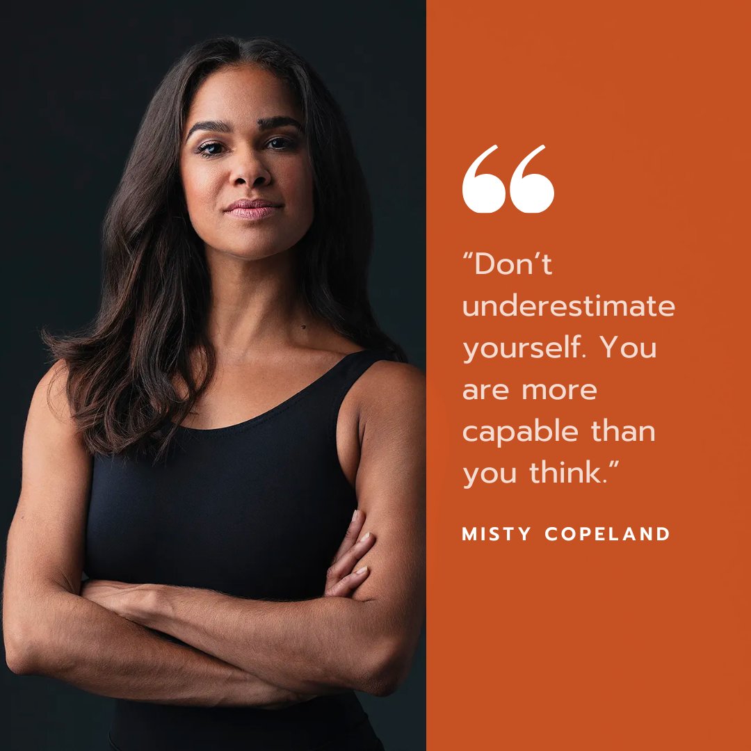 newafricadesign's tweet photo. Misty Copeland reminds us that we are stronger and more capable than we think. Our self limiting thoughts only hold us back. This week let's all set goals that are out of our comfort zone and prove to ourselves that we are more capable than we know.  #NewAfricaDesigns https://t.co/eKtbdmqKlD