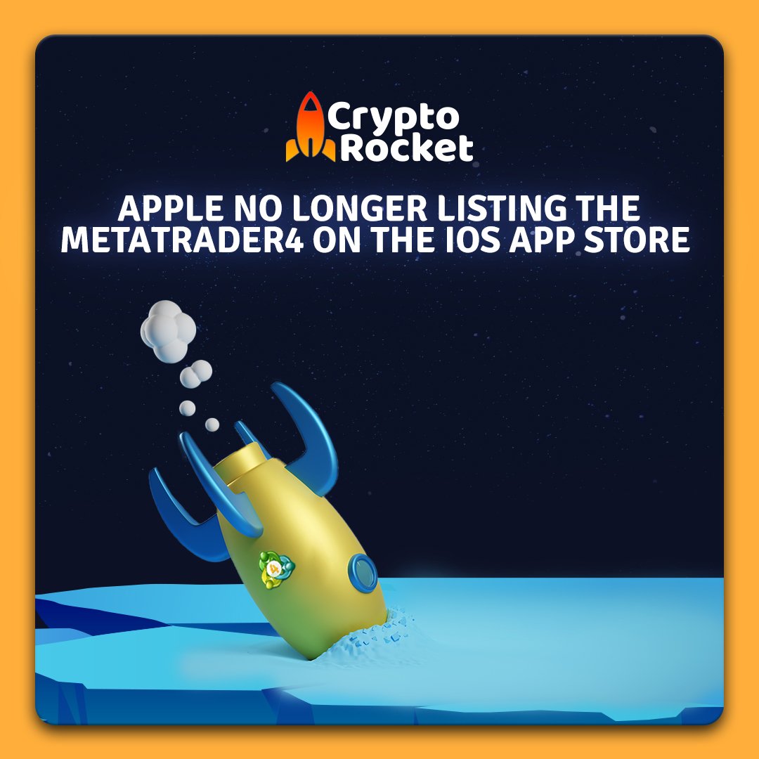 cryptorocketcom's tweet photo. Apple is no longer listing the MT4 on the iOS App Store. Traders are advised to download the Web Trader application which can be found on our website. If you don't use the iOS MT4 app then you can ignore this message and carry on trying to trade your way to the moon!

#mt4 https://t.co/Jboio74RCl