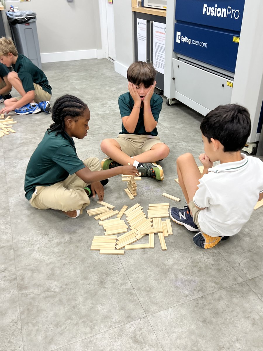 PineCrestSTEM's tweet photo. Perseverence is the word of the week in the #PCiLab where #PCGrade2 students were challenged to build the tallest tower they could using only 100 @KEVAplanks #HardFun https://t.co/TgeyBG4h7Z