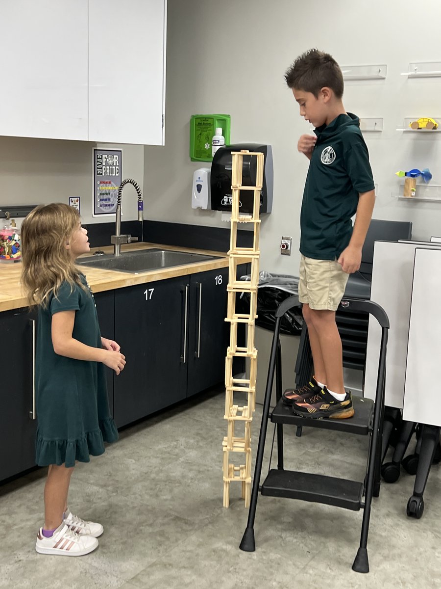 PineCrestSTEM's tweet photo. Perseverence is the word of the week in the #PCiLab where #PCGrade2 students were challenged to build the tallest tower they could using only 100 @KEVAplanks #HardFun https://t.co/TgeyBG4h7Z