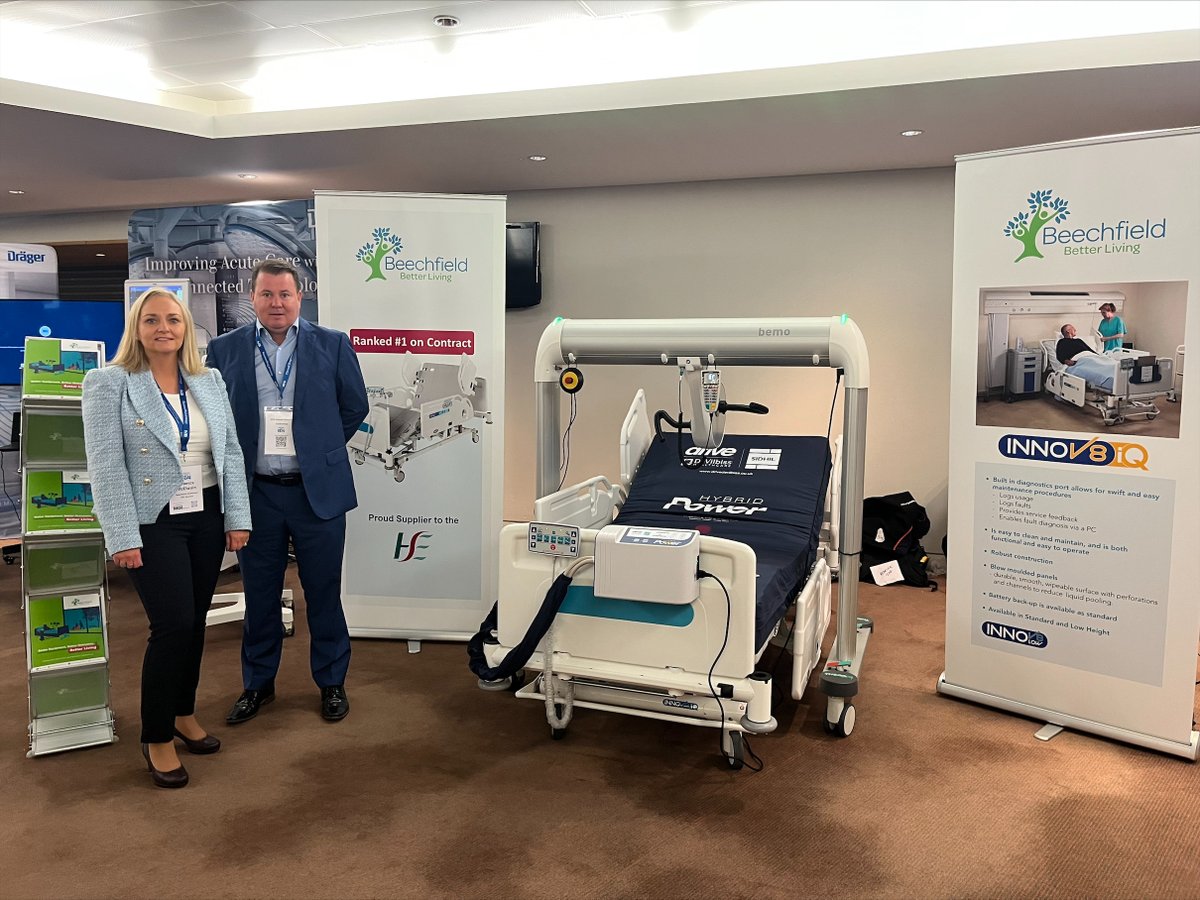 BeechfieldHC's tweet photo. Thanks to the team @BEAI_Irl for the opportunity to showcase the @drivemedical Innov8 iQ Hospital Ward Bed @ their Annual Scientific Conference #BEAIASC2022 https://t.co/LvJwyXuqD3