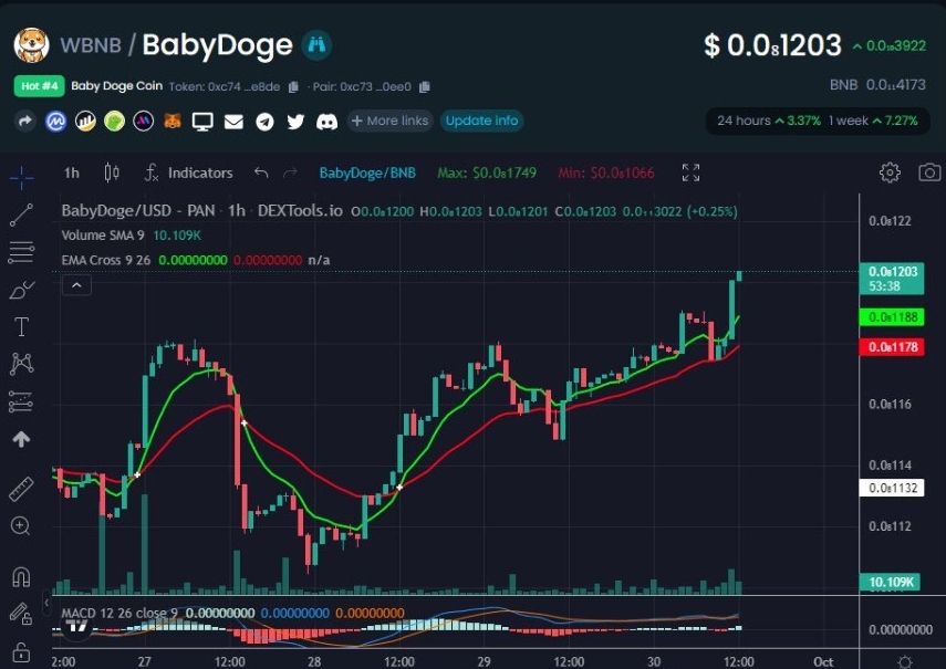 DogefanBaby's tweet photo. #BabyDoge Pump !!! 😍🚀 https://t.co/O9T3sXqxhQ