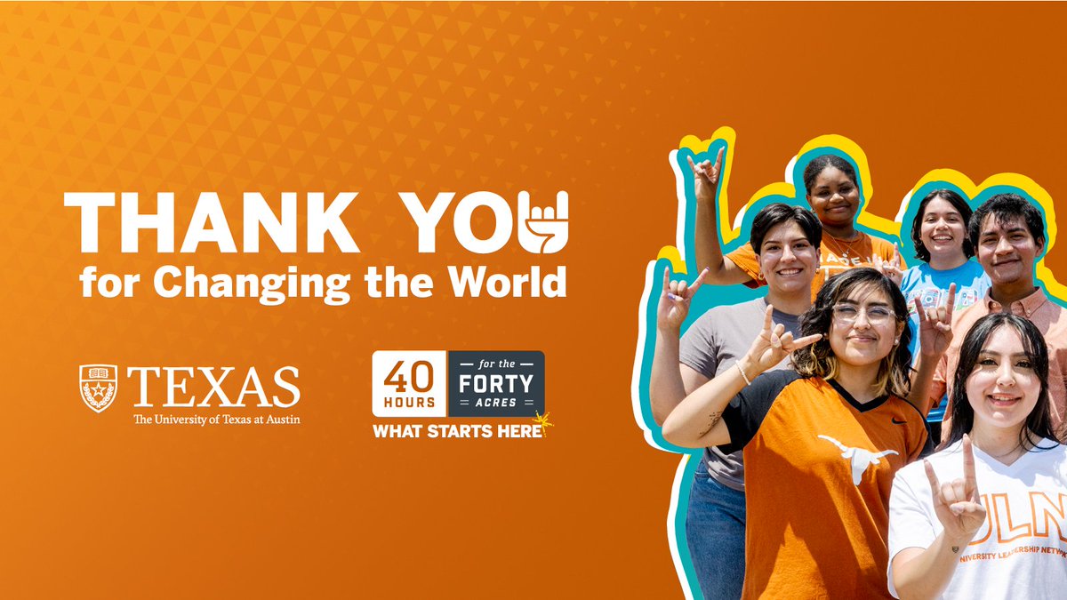 txgeosciences's tweet photo. Thank you to everyone who contributed to our 40 Hours for the Forty Acres campaign in support of our k-12 outreach program @GeoFORCETexas! Because of you GeoFORCE students will have the resources they need to start their geosciences journeys and change the world. 🤘 https://t.co/IC4Ft27mGf