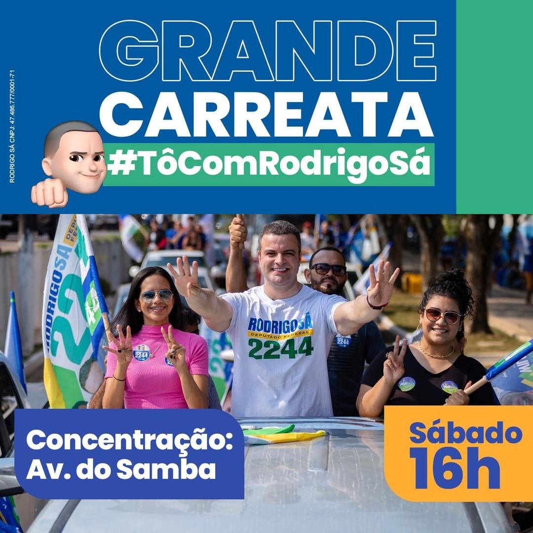 DelRodrigoSa's tweet photo. É neste sábado!

Pode chamar todo mundo e vamos juntos! A concentração é a partir das 16h na Avenida do Samba.

Vem ser 2️⃣2️⃣4️⃣4️⃣

#RodrigoDeSá2244 #TôcomRodrigoSá #RodrigoSá #DetranCidadão #CNHSocial #MotociclistaLegal #CNHnaEscola #Inclusão #Amazonas #Transformação #Oportunidade https://t.co/8Wr9GxwULu