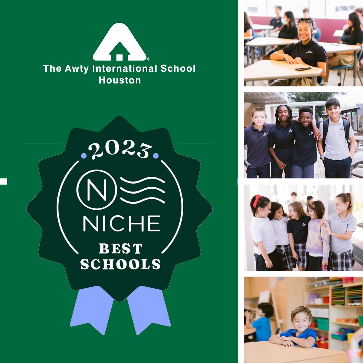 We’ve always known that Awty ranks #1 in Houston, but now it’s official! The 2023 Niche rankings show what sets Awty apart from other schools in Houston, in Texas, &amp; in the nation. Check out our rankings: niche.com/k12/the-awty-i…. #AwtyRocks #AwtyProud #Awty2223