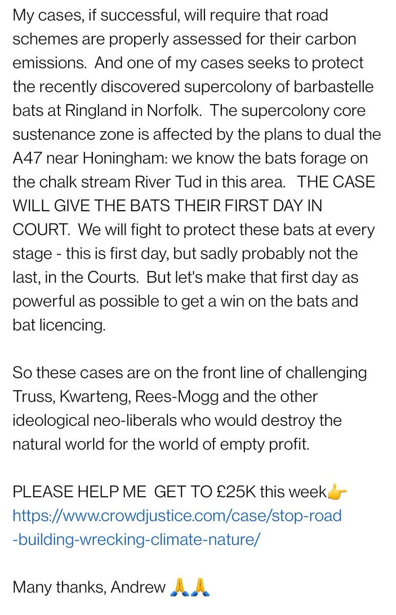 <a href="/JonathanPieNews/">Jonathan Pie</a> Wld be good to see whole Govt go quickly and a GE.

On Mr #AttackOnNature Rees-Mogg and his nature wrecking Bill. My legal challenge on climate &amp; ecology and roads goes to heart of why we need environmental law. PLEASE HELP ME GET TO £25K this week👉crowdjustice.com/case/stop-road…