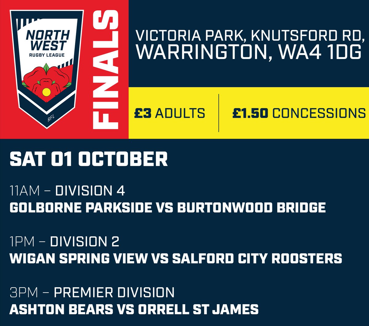 OSJARLFC's tweet photo. ITS GRAND FINAL EVE !!
Tomorrow @OSJ_openage are in the NWML Premier Division Grand Final against @AshtonBears !
Kick off is at 3pm down at Victoria Park in Warrington.
We look forward to seeing #teamOSJ family down for the 'one last dance' !
π΅π‘ https://t.co/3VYmkRIVaS
