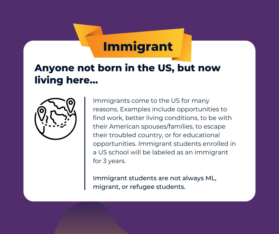 We sometimes hear the terms “multilingual learners,” “migrant students,” “refugees,” and “immigrants” used interchangeably, but they are different.  

What’s the difference?