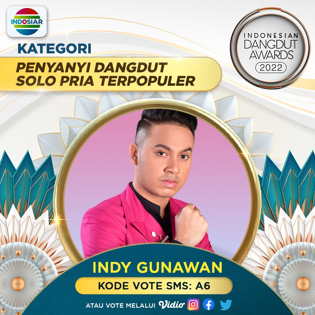 Indosiar's tweet photo. Like postingan ini untuk dukung Indy Gunawan di kategori PENYANYI DANGDUT SOLO PRIA TERPOPULER di #IndonesianDangdutAwards2022! Geser untuk cek syarat &amp; ketentuan, ya! 

#IndonesianDangdutAwards2022 #IDA2022 https://t.co/KNoYGtZX4K