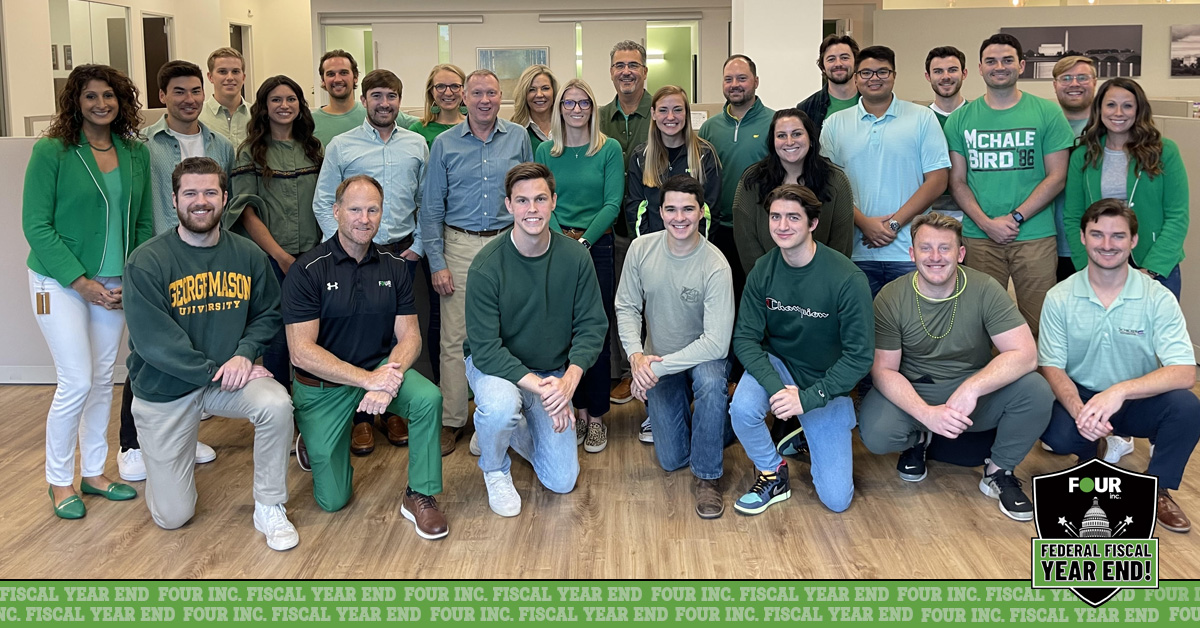 Four_Inc's tweet photo. Four Inc. is wearing our favorite color green and is ready to support all your federal FYE IT requirements till the very end! #wegetITdone #fourinc #september30 #happybirthdaydavidstewart https://t.co/sTNLNZuvd5