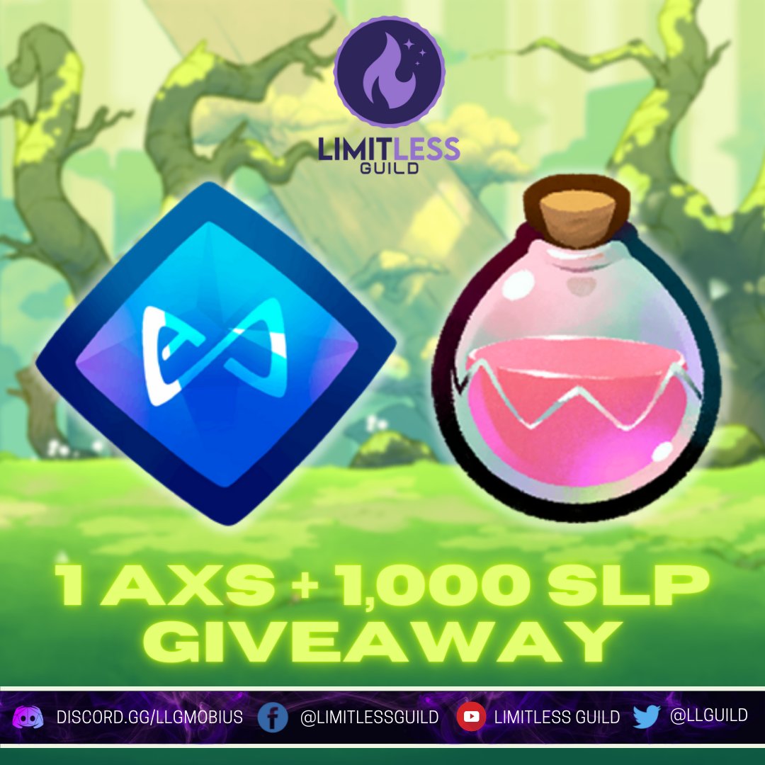 ✅Follow <a href="/LLGuild/">☀️ LedgerLegends</a> @cgsea_ 
✅Retweet this post
✅Must join our server! discord.gg/llgmobius
✅Comment with your discord tag!
✅Tag 5 friends!

🗓️Announce on October 05, 2022 🔥

#AxieInfinity #AxieOrigin #StayLimitLess