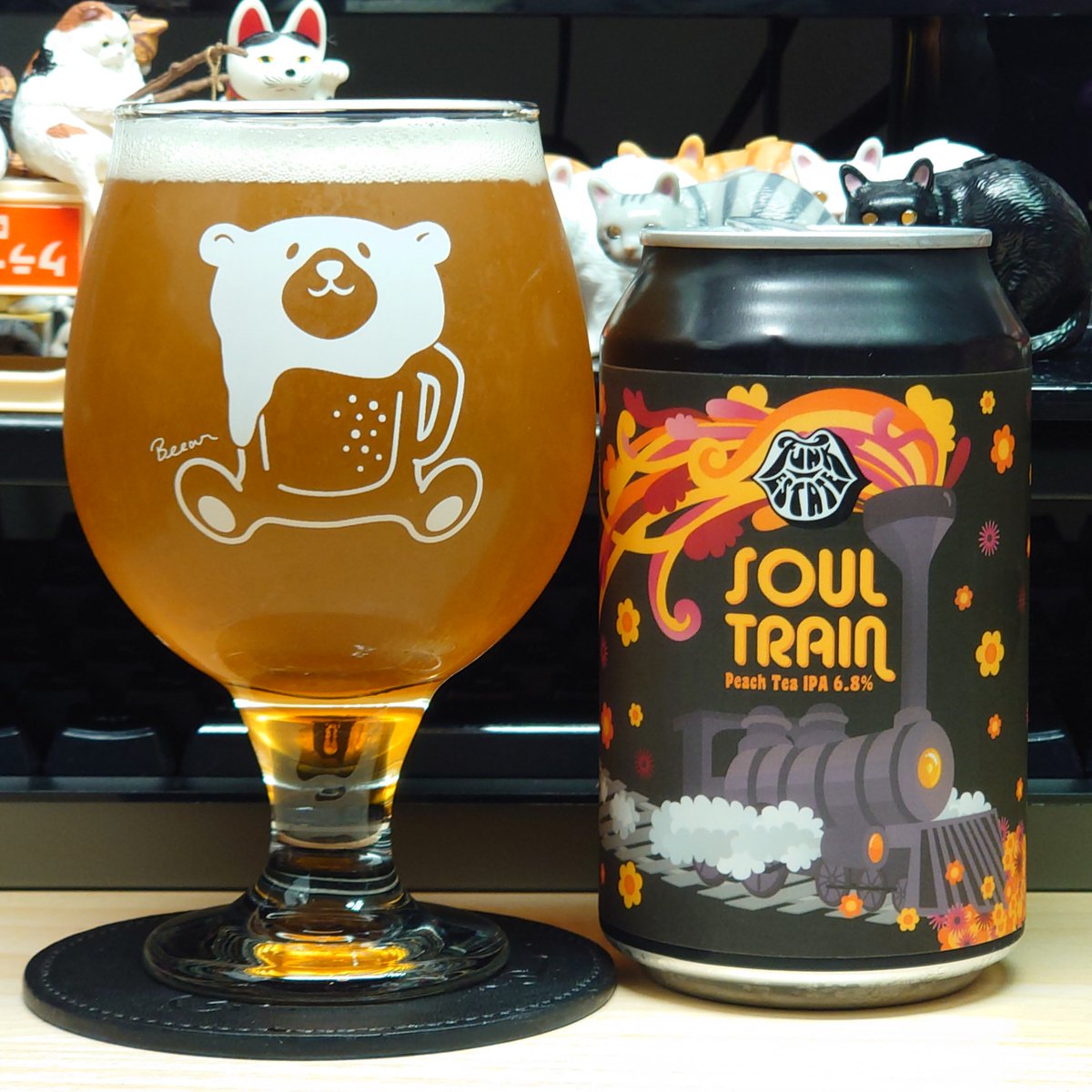 necohico's tweet photo. #FunkEstate
『SOUL TRAIN』
ABV 6.8%
Peach Tea IPA
微かにピーチ、そしてレモンティー。
#ビール #beer #クラフトビール #craftbeer #酒のスマイル(@sakenosmile_oki) #beear https://t.co/NKPIlqHKUi