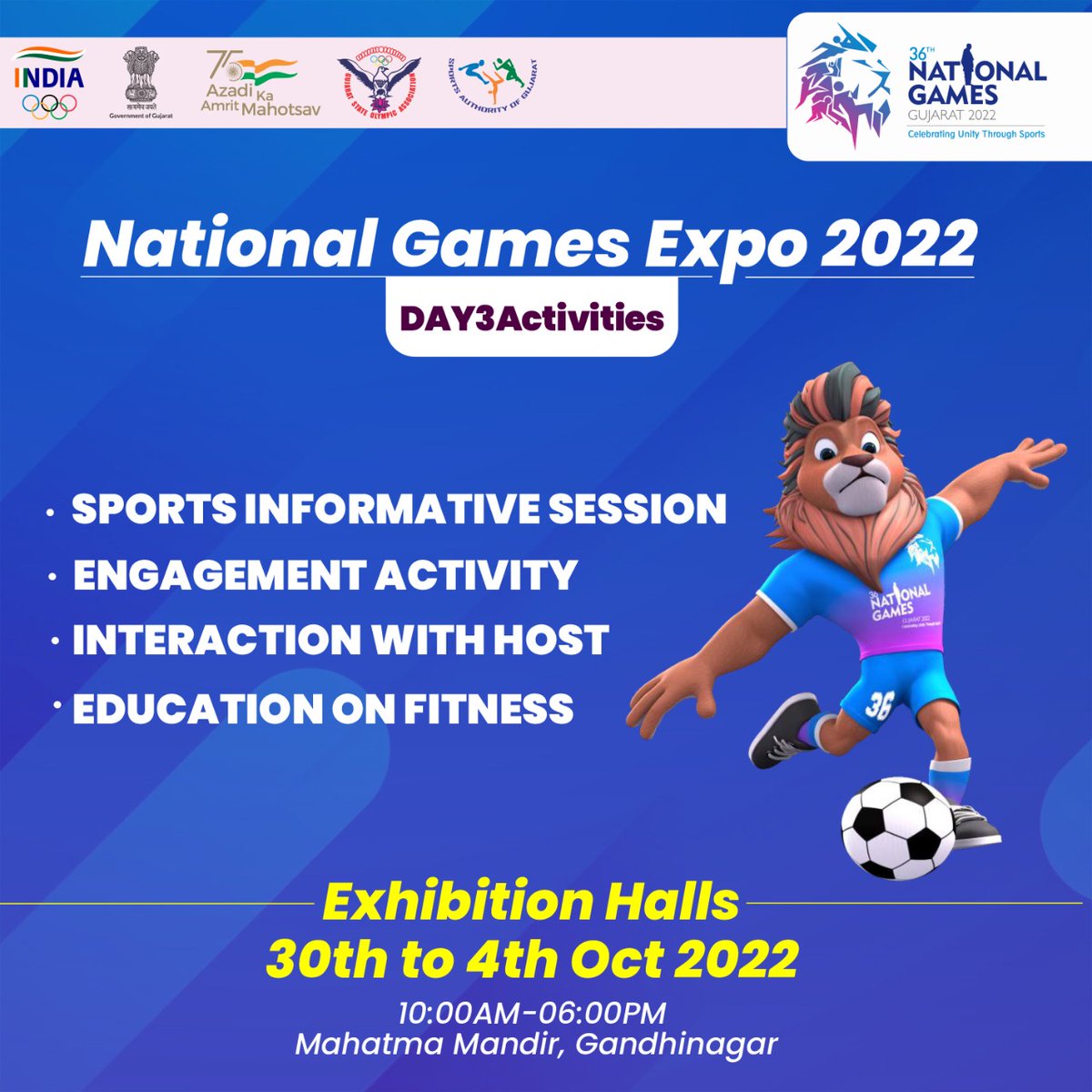 The visitors will be able to gain knowledge about the current scenario of sports in India and future scope it beholds through a “fun while you learn” kind of approach. #SportsExpoAtNationalGames