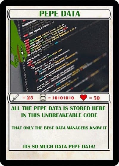 official_coder's tweet image. In collaboration with Thousand Ether homepage I will be giving away a PEPEDATA, series #7 card #10. To enter please make sure you follow me, @DiogoAndrea1 current TEH magistrate, and @ketherhomepage, retweet this post and tag an NFT friend. We will be picking  a winner in 48h.