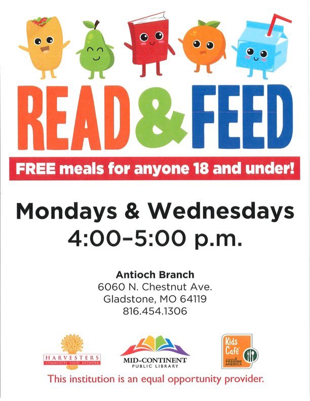 Check it out! Reading and Food! #midcontinentlibrary