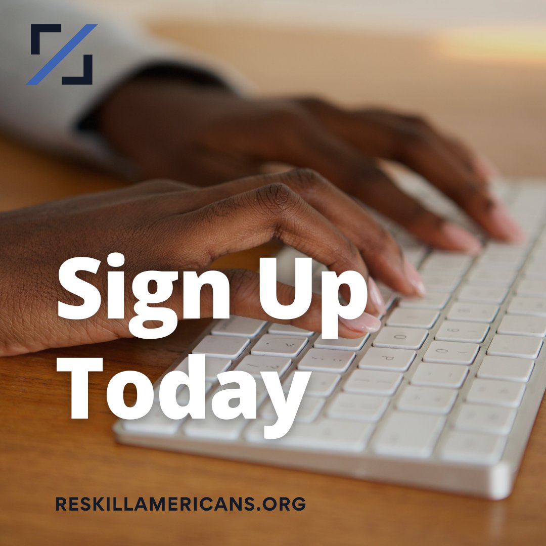 ReskillAmerica's tweet photo. Thinking of signing up for our free 7 month software development training? Now's the time!  today is the last day to enroll! Must be able to work in the US and self-identify as an underrepresented minority. 

https://t.co/vXx0FEJEs3 https://t.co/tP3iTIFQXu