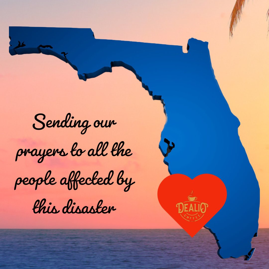 DealioCoffee's tweet photo. We pray for all family, friends, and the people affected by this disaster that hit Florida and is about to hit South Carolina. https://t.co/H8u3Re2TM2