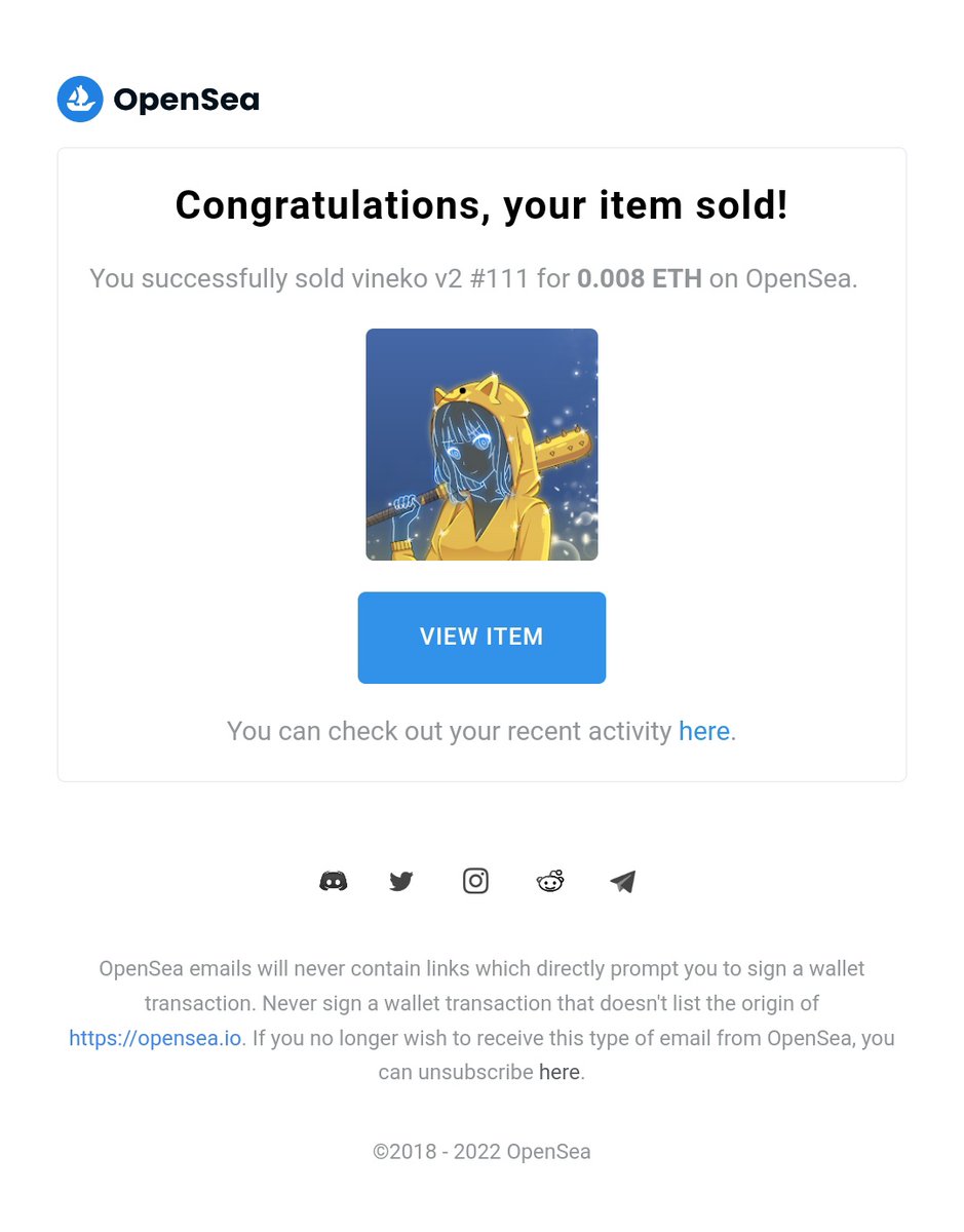 Vine_XIX's tweet photo. Yayy sold out 🤩🔥
finally i received a love letter from opensea again 😍 Thank you very much @nft_shark10 Have bought and supported me so far 🥹🥰

Let's follow the account @nft_shark10 He is an nft collector who has supported many nft creators like me🥰🥰

#NFTsold #nftanime https://t.co/uNARFp7L5q