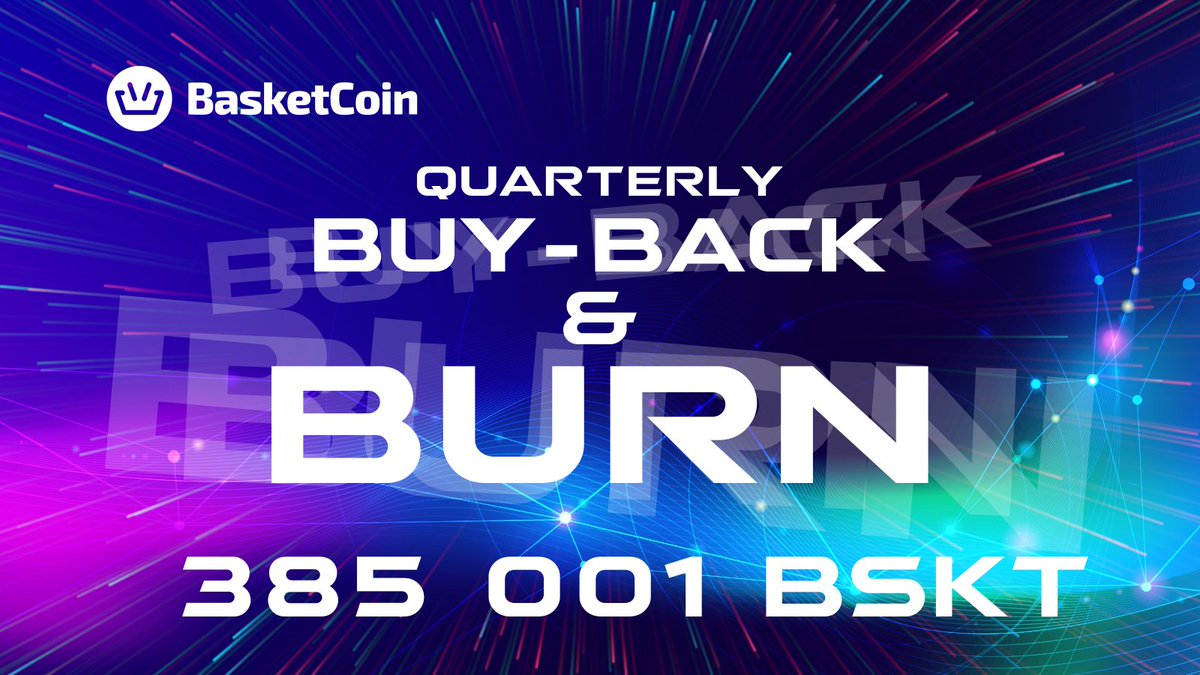 Basketcoin_BSKT's tweet photo. ⚡️ ATTENTION PLEASE ⚡️ 

🔥 6th Quarterly Buy-Back &amp; Burn is DONE! 🎉

⚡️ Today we burned 385 001 BSKT 🔥

🧐 Watch the $BSKT burn:

https://t.co/rbFztoqWaY

STAY TUNED 👍

#Burn #BuyBack #BSKT #Deflation #Crypto https://t.co/W6L2ObAlSa