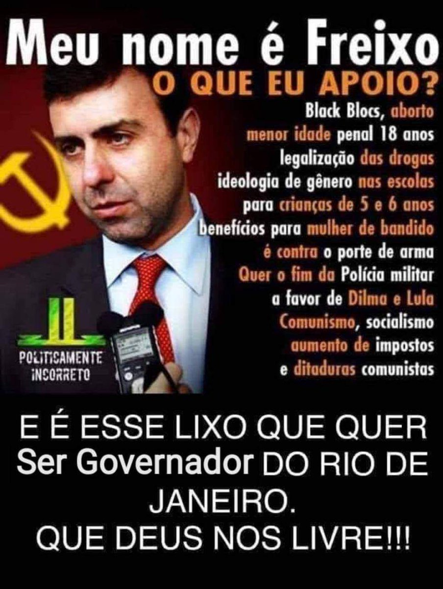 LilianLindaLua1's tweet photo. #FORAFREIXO
Esse @MarceloFreixo não entra no meu Rio de Janeiro nem que a vaca tussa!!! https://t.co/ucalKJmZzb