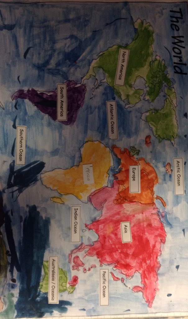latimerprimary's tweet photo. Miss Hyde is so proud of how #ClassLH have worked this week. This afternoon we have labelled our oceans and continents using an atlas to help us. #LatimerGeography #2LH #Continents #Oceans #AtlasSkills https://t.co/w9afA6HRHo