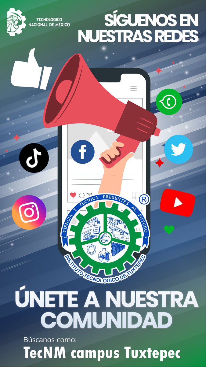 ittuxtepec's tweet photo. Hola gente de Twitter. 
¡Compartimos con todos nuestras redes sociales, para que sean parte de nuestra comunidad! 

💙Sigue los links y sigue nuestro contenido:
https://t.co/GkoK7vo5NK
https://t.co/jS6n53XGlN

#TodosSomosTecNM #ITTuxtepec #OrgulloTecNM https://t.co/pQKoEoJOBN