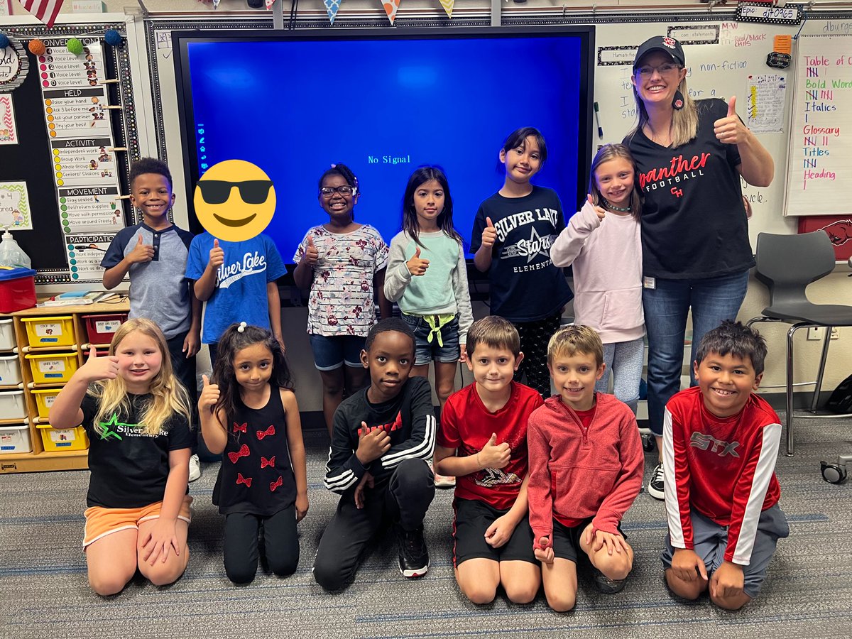 SLEBurgess's tweet photo. We are cheering for @CHHS_FOOTBALL See all our black and red. Itβs a sports #GameOnAtSLE kind of day. Future Panthers!!! #ExperienceSLE @CoachKirkMartin @SLExDstars https://t.co/HGrpnsJKJu