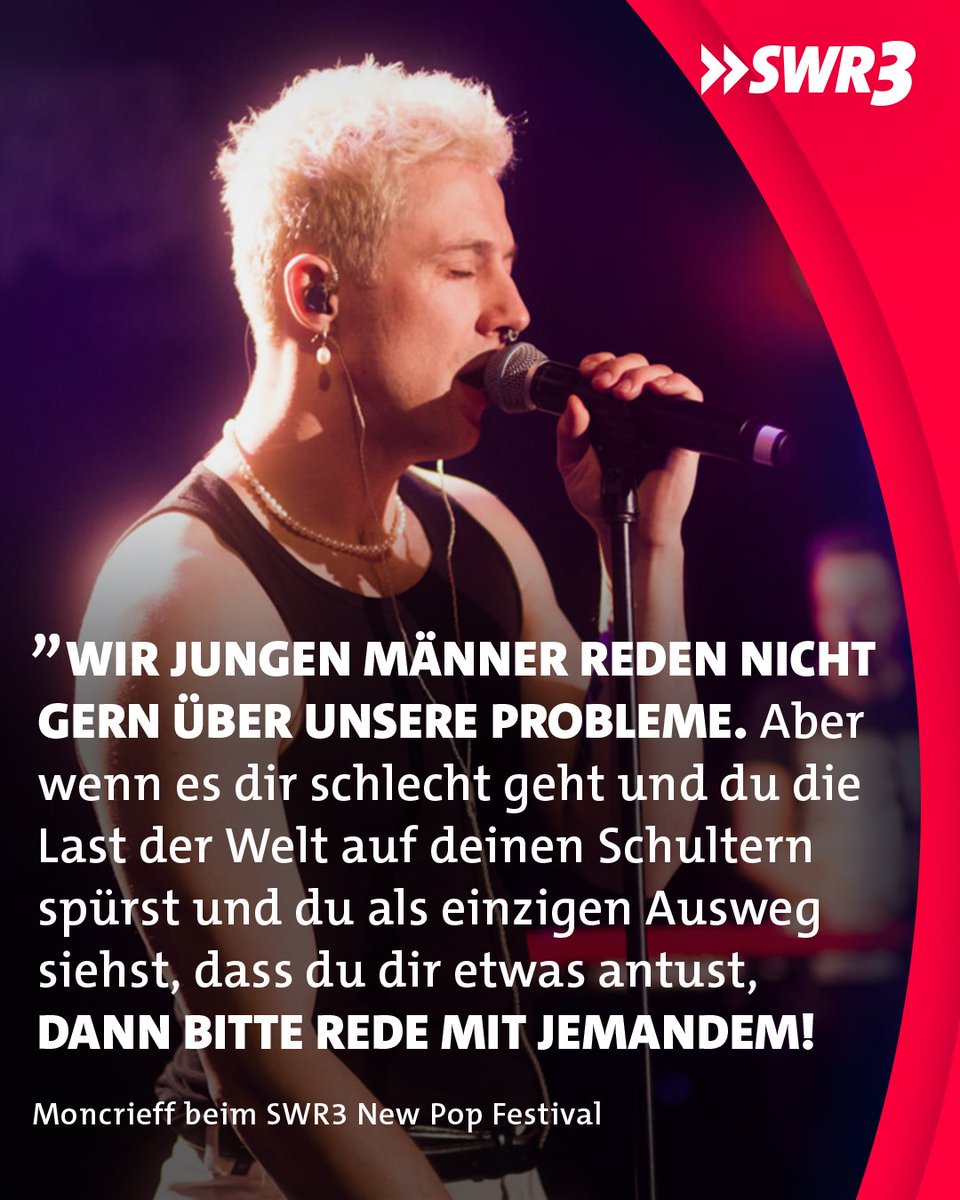 swr3's tweet image. Nachdem sein Bruder gestorben war, hat Sänger #Moncrieff plötzlich Gedanken gehabt wie: „Ich will hier nicht mehr sein.“ Sich einem Freund anzuvertrauen sei die wichtigste Entscheidung gewesen, die er je getroffen habe und deshalb will er auch andere dazu ermutigen: Redet! 🙏