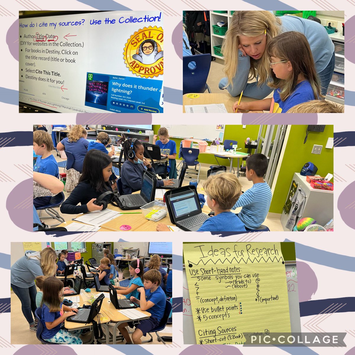 abgerman's tweet image. What a fabulous morning with @MrsLizzieMeyers and her scholars as we embarked into #severeweather research with perfect timing! We used a curated @FollettLearning #DestinyCollection to find sources and practiced note-taking &amp;amp; #citing our sources! #vblms