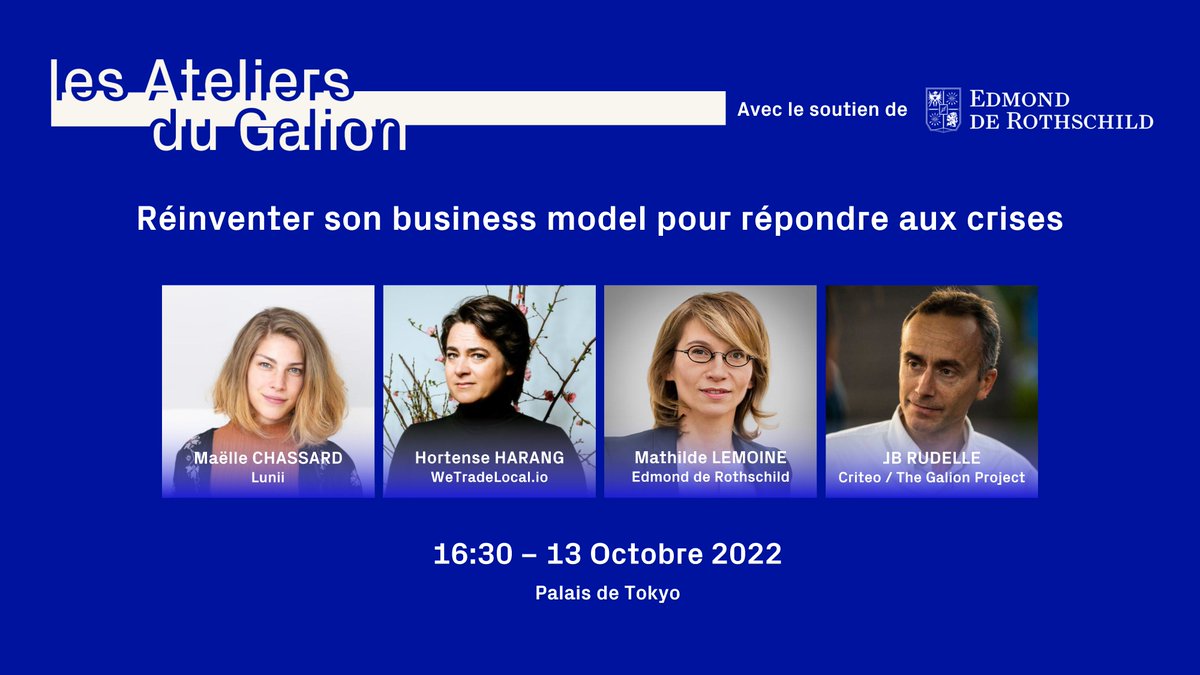 [LINE UP ATELIERS 3/9 ✨] On vous donne rdv le 13 Octobre à 16h30 au Palais de Tokyo pour échanger avec nos experts : Maëlle Chassard, Hortense Harang, Dr. Mathilde Lemoine et JB Rudelle. Pour venir : lesateliersdugalion.com