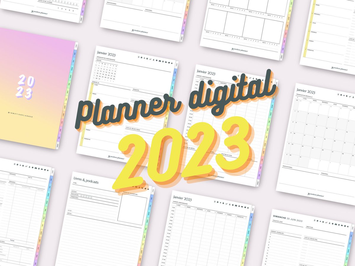 inmotionplanner's tweet photo. Planner digital 2023 disponible le 1er octobre dans la boutique ! En attendant voici l'article avec tous les détails croustillants : https://t.co/tPp3c2hWLu https://t.co/17Z4jyVpQx