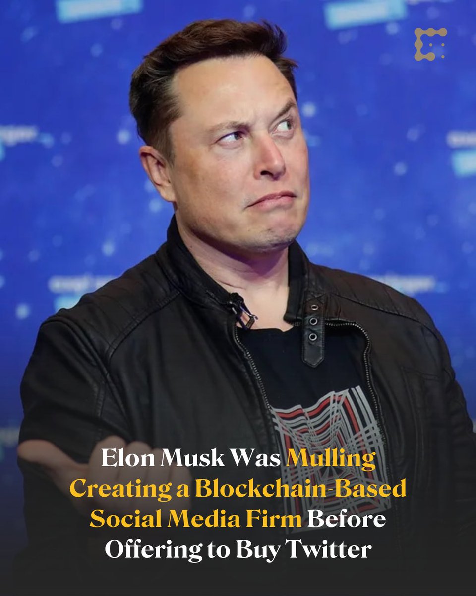 CoinDesk's tweet photo. Twitter on the blockchain?

"I think a new social media company is needed that is based on a blockchain and includes payments," @ElonMusk wrote in a text message just days before he offered to buy @Twitter. https://t.co/8gT7TZcGlg https://t.co/BRYEBT2pxu