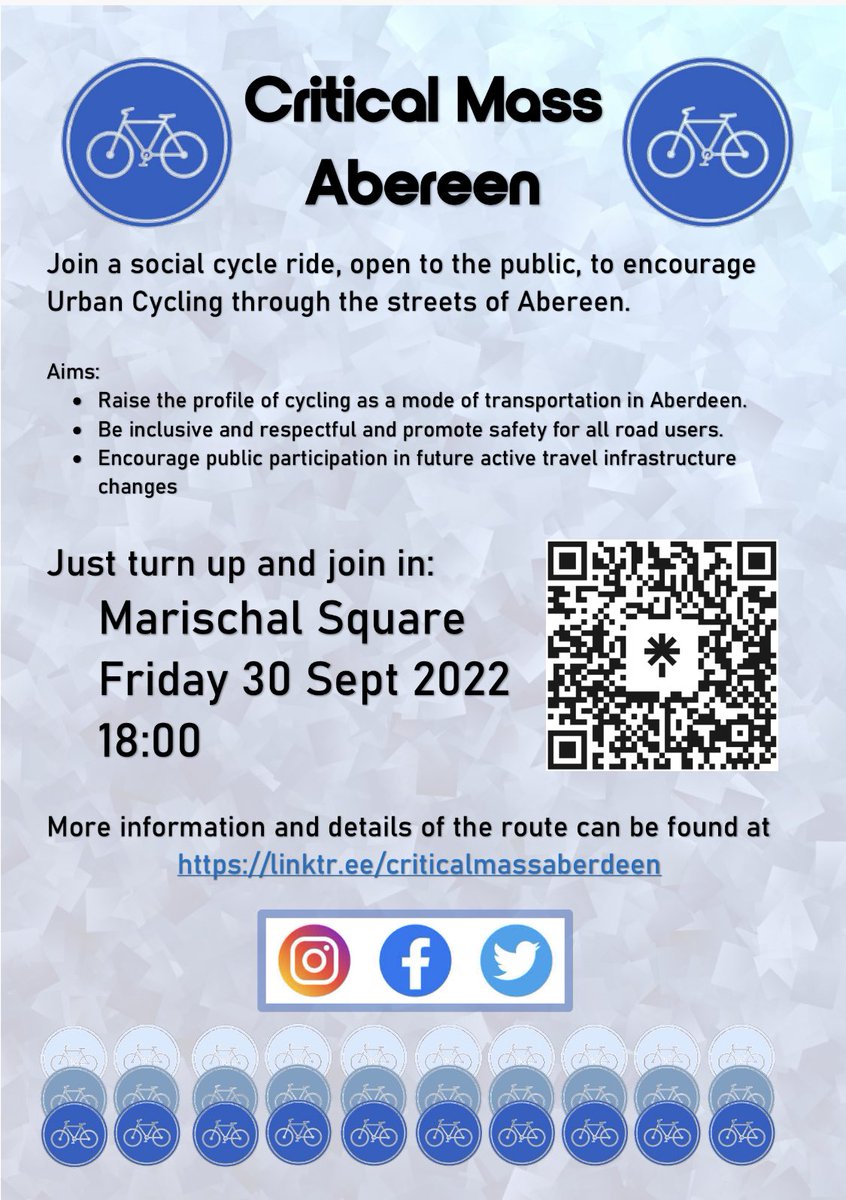 #CriticalMassAberdeen is a go! The winds dropped and the sun is starting to poke through the clouds; see you at 18:00! 🚲🚲🚲🚲🚲🚲🚲🚲🚲🚲🚲🚲🚲
