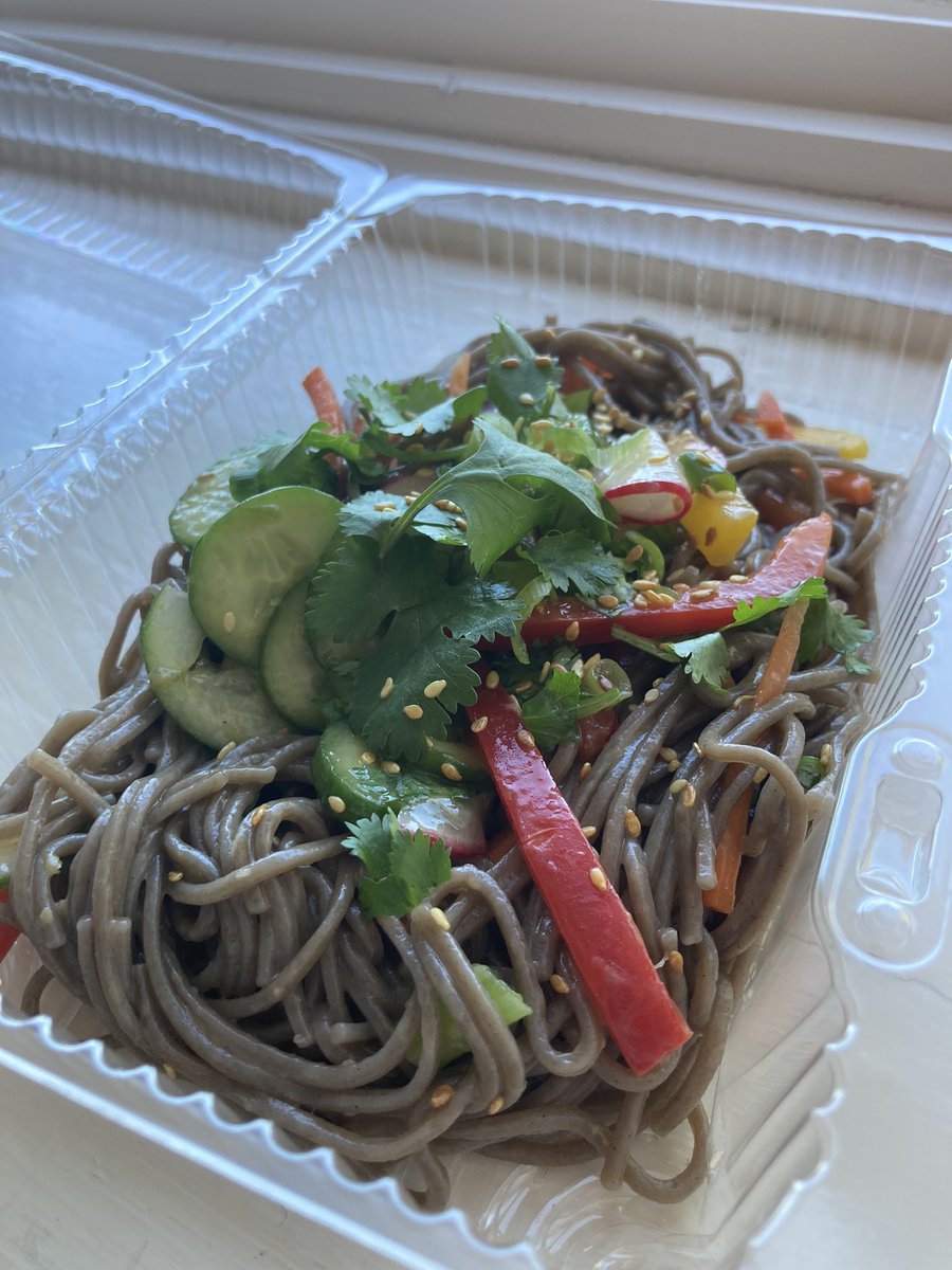 MrKesteloot's tweet photo. AVSS takeout staff lunch was delicious! Check out this soba salad. Thanks so much to all of the students and staff for their hard work. I award 3 Michelin Stars! ⭐️⭐️⭐️Can’t wait for the next one!! @ArthurVoaden https://t.co/VxCdy9B8wh