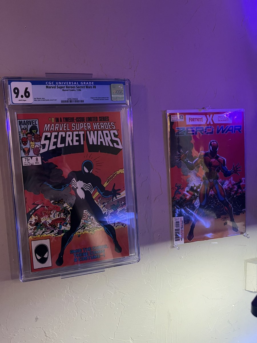 All 33 variant issues of Fortnite x Marvel Zero War plus the collection box to pair with it. Huge thanks to <a href="/Christosgage/">Christos Gage</a> <a href="/DonaldMustard/">Donald Mustard</a> and all the talented artists that helped. The homage to secret wars issue 8 is by far my favorite. They look beautiful next to each other 😍