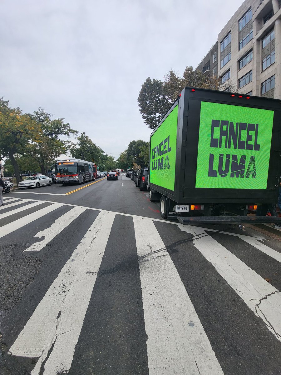 BUDPR's tweet photo. 🚨 In the streets of Washington DC today demanding the cancelation of LUMA's contract! #LUMAGoHome👋🏾✈️ https://t.co/iMaLl1JmWL