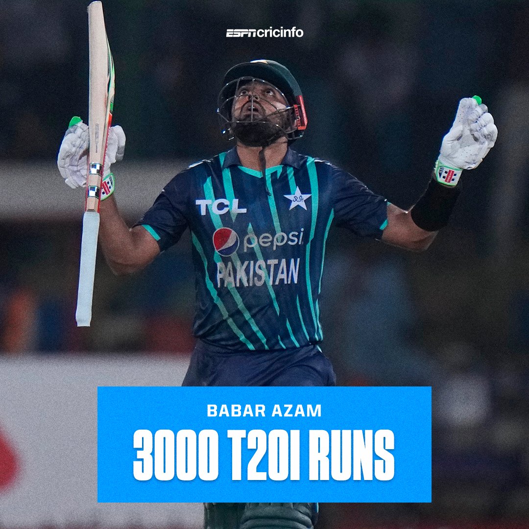 Babar Azam equals Virat Kohli as the joint-fastest player to reach 3000 T20I runs 👑