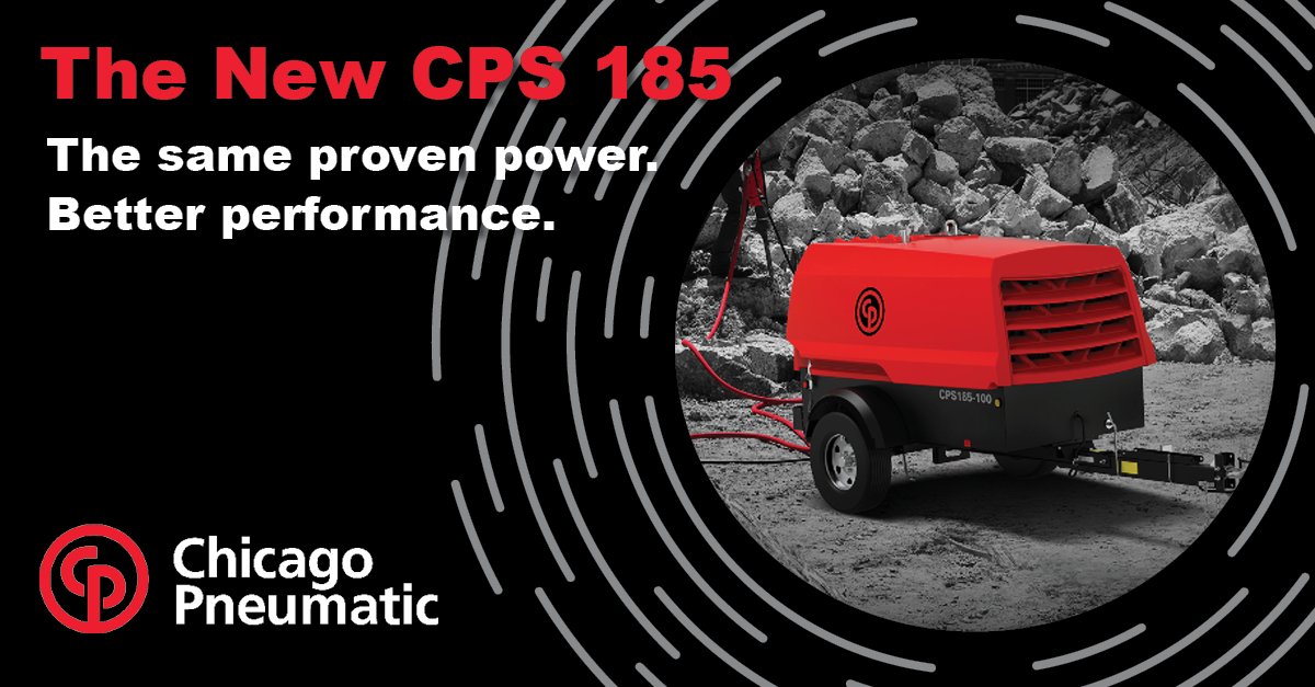 Ready to bring a powerhouse to your fleet? Manufactured in the USA, the new CPS 185 is built to power two 90lb breakers, or other additional tools, and ranges up to 125 psi. Get the specs: bit.ly/3SrlMfb