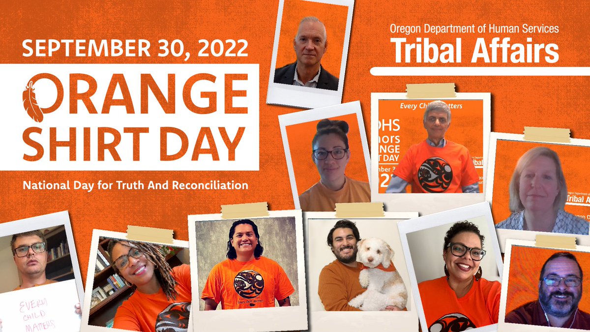 ORHumanServices's tweet photo. Orange Shirt Day is today!! Join @ODHS #TribalAffairsUnit as we honor a day of truth and reconciliation about the impacts of Residential Indian Boarding Schools in Oregon as well as throughout #IndianCountry Find out more here: https://t.co/K4CsBtbpz2
#EveryChildMatters https://t.co/vkgJVQ6VcX