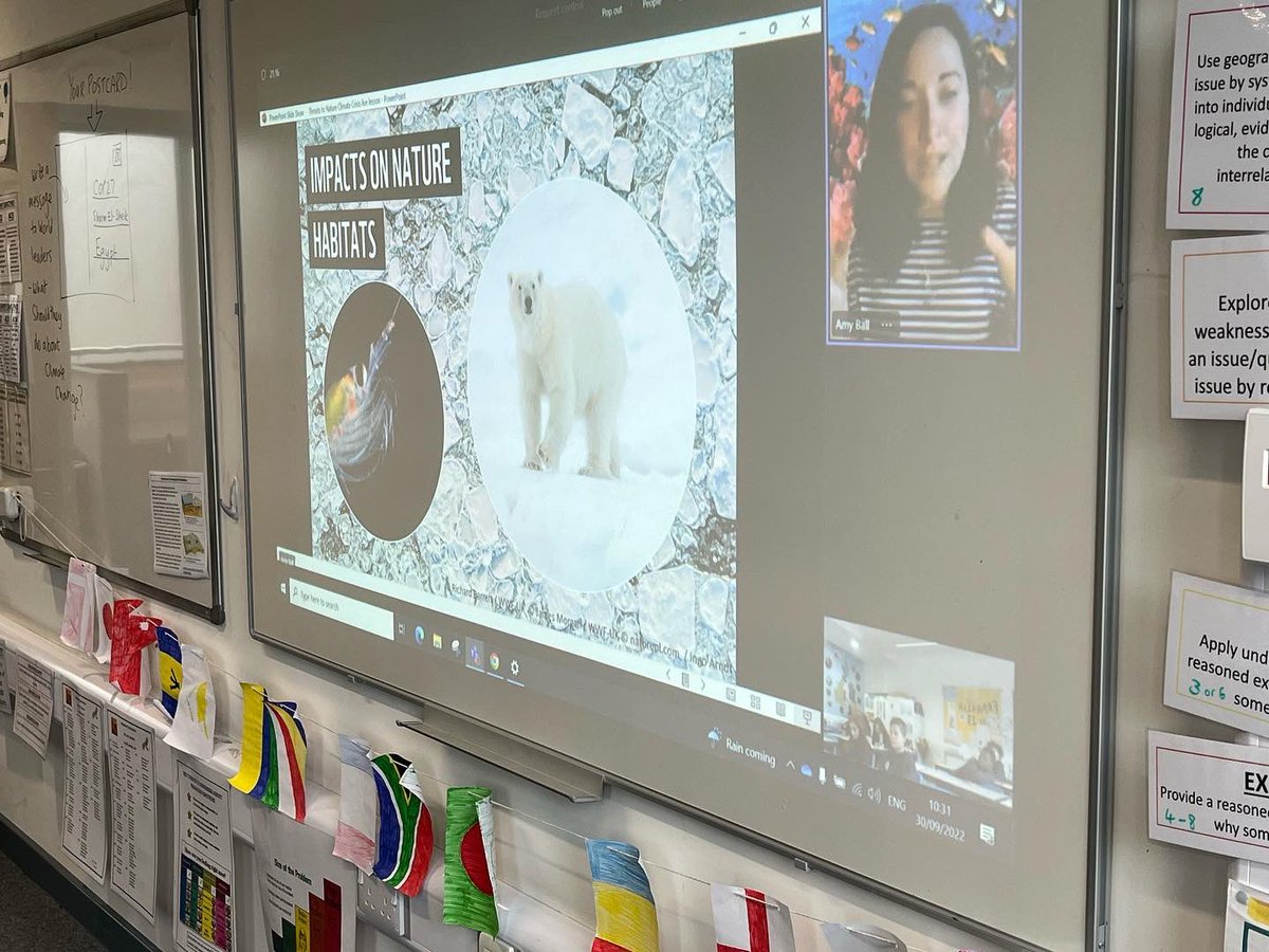 longdeangeog's tweet photo. Amazing climate change lesson online with World Wildlife Fund teacher, Amy Ball. Great work from Year 8. https://t.co/O3QrwGFVDb