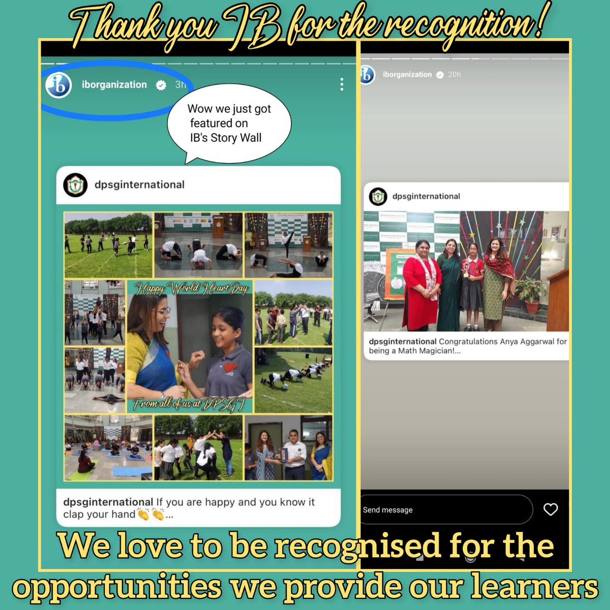IDpsgI's tweet photo. Knock Knock
There's good news!
We have been featuring on the IBO's official Story Wall!
DPSG International is indeed the best school that cultivates the best opportunities for its learners!
#DPSGInternational #Bestschool #Wearedpsg #42yearsoftrust #loveforlearning https://t.co/EXPWrCgIJ2