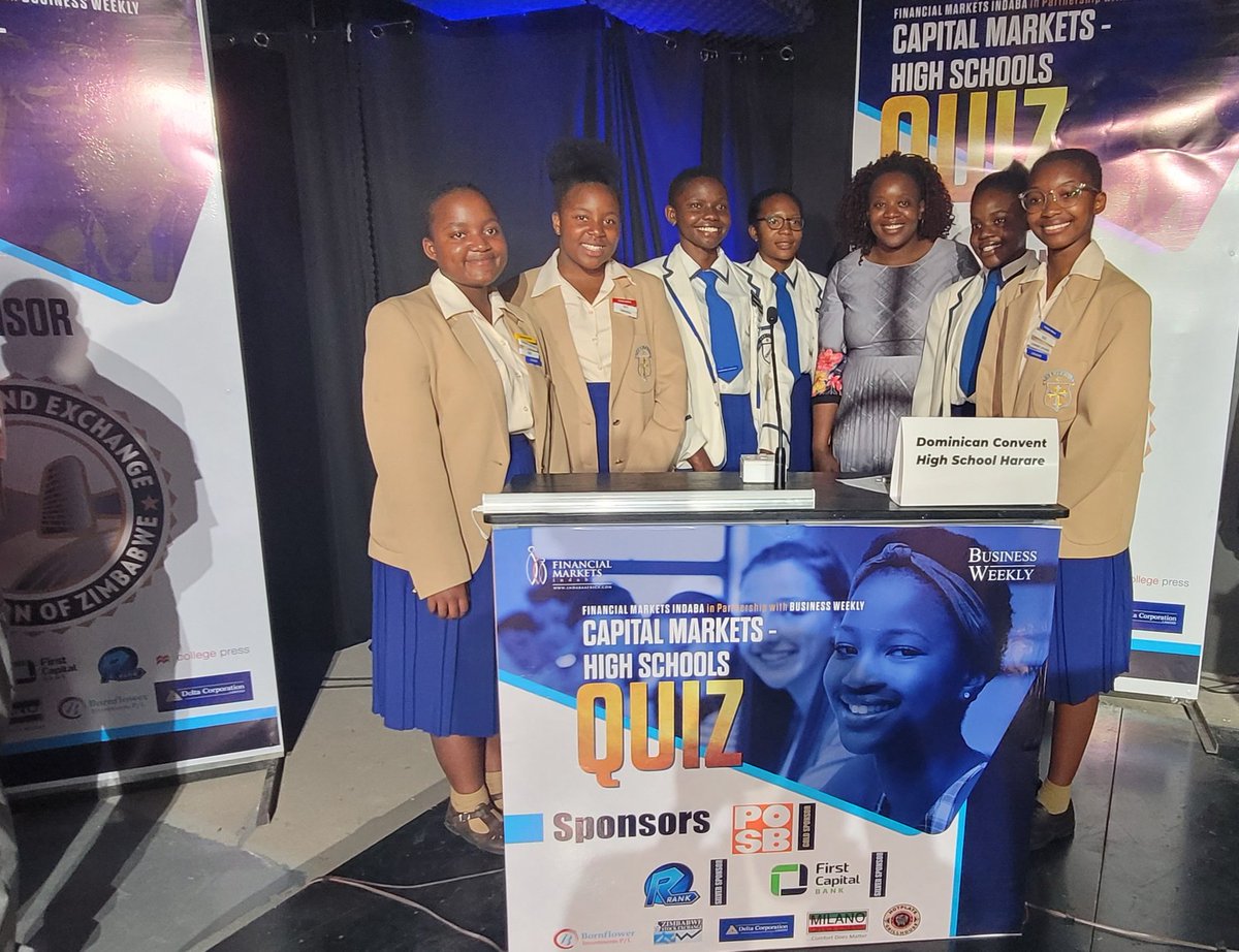 kudzie_sharara's tweet photo. @FmPointman @mthimz @Marketsindaba @BusinessWeeklyZ @ZTNPrime @SECZIM @EcoCashZW @FirstCapitalZim Dominican Convent High School Harare From Left to Right :
Tanatswa,Tafara, Rudorwashe, Chiyevo, Mrs Sebenzile Kazingizi (TIC), Kudzaishe and Rutendo https://t.co/32c2PxGCb5