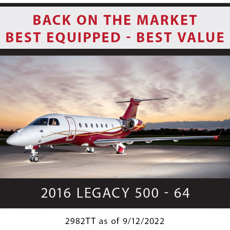 Back on the market -2016 #Legacy 500 at 88West Aviation
MSP Gold
No damage history
More details at: https://t.co/QRLdqWLnZ1
#bizjet #bizav #aircraftforsale #privatejet #privateflying #jetforsale