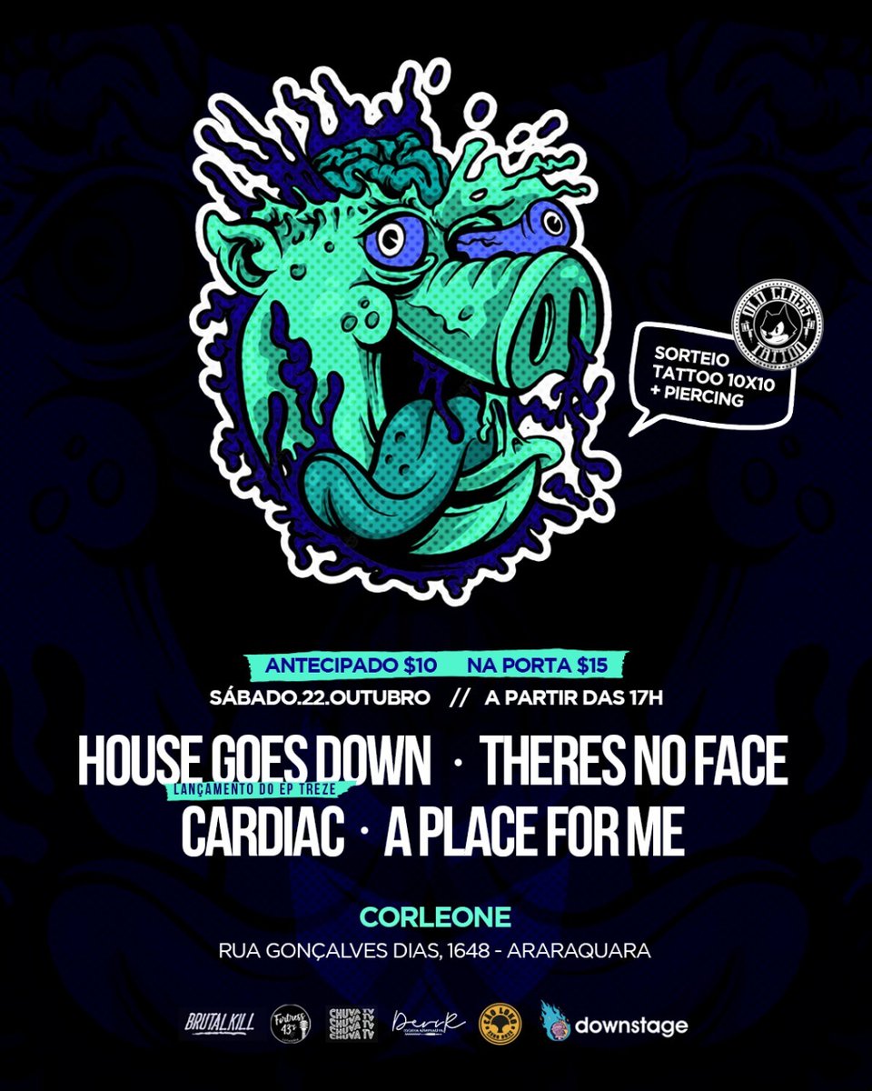 aplaceformeband's tweet photo. ATENÇÃO ARARAQUARA E REGIÃO! Dia 22/10 estaremos no Corleone junto com nossos irmãos da @HouseGoesDOWN , que estarão lançando seu novo EP Treze, e com @theresnoface e @cardiacrock na turnê The Hop! Tão rolando 2 promoções pra esse vento! Cola no nosso insta que as infos tão lá! + https://t.co/SUlAukbVv0