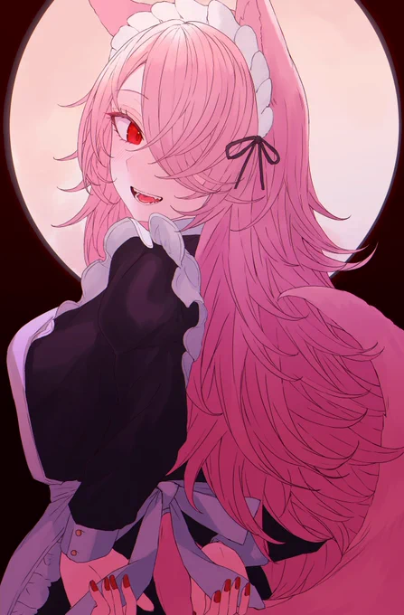 #100日チャレンジ #OC24日目 ケモ耳狼メイド(OC) 
