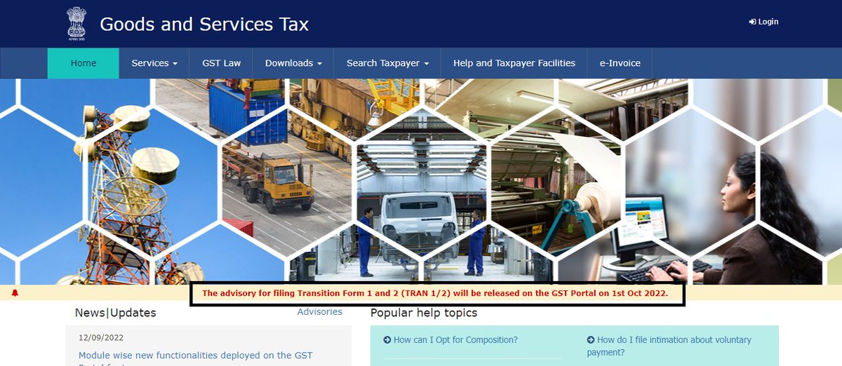 BimalGST's tweet photo. GST UPDATE !!
Filing of Transition Form 1 and 2 (TRAN 1/2) will be released on the GST Portal on October 01, 2022.
#GST #TRAN1 #TRAN2 #TransitionalCredit #GSTPortal #A2ztaxcorpllp #GSTwithBimalJain https://t.co/wO4RpqkCkp