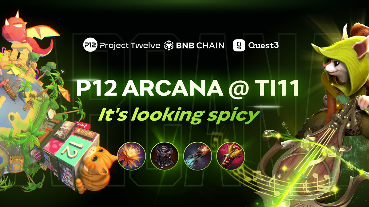_p12_'s tweet image. P12 Arcana @ TI11 stage 2 is now live!✈️

You can now go make your #TI11 predictions and compete for up to $100,000 prize💰

All free to join. All free to win. The stage is set. And now it's time to play. @BNBCHAIN @Quest3_xyz airdrop.p12.games/arcana